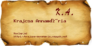 Krajcsa Annamária névjegykártya